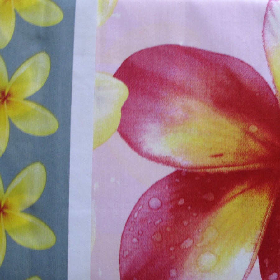 Frangipani Floral Quilt Cover Set Single 225TC Polyester Cotton Soft Pink - SuperSaverAU - view 1