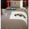 Jeep Classics Embroidered Quilt Cover Set Single 140x210 cm, Neutral Tones - SuperSaverAU - view 1