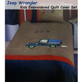 Jeep Wrangler Embroidered Quilt Cover Set Single 140 x 210 cm with Pillowcase - SuperSaverAU - view 2