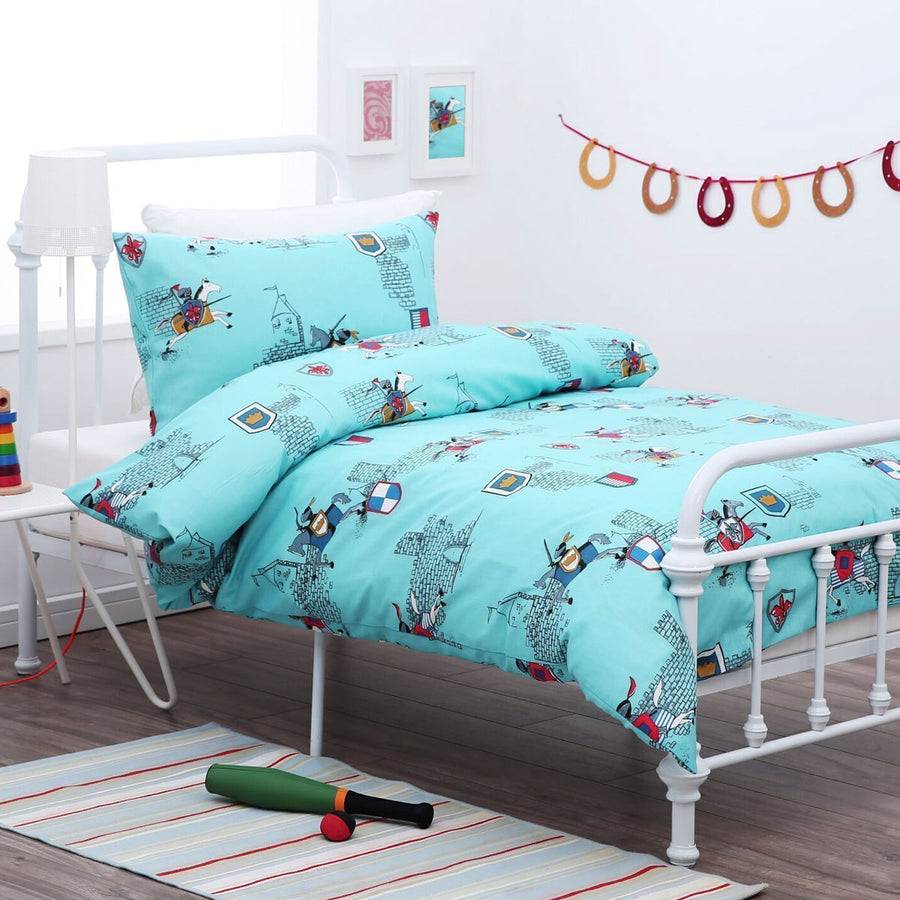 Knight Horse Quilt Cover Set Single, 180 Thread Count, Polyester Cotton, Knight Print Design - SuperSaverAU - view 1