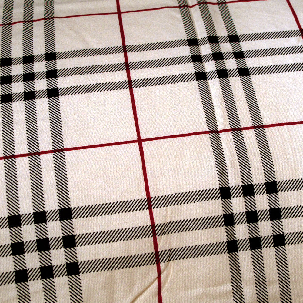 Pure Cotton Quilt Cover Set Double - Checked/Floral/Foliage Design, Ashley & Oxford - SuperSaverAU - view 2