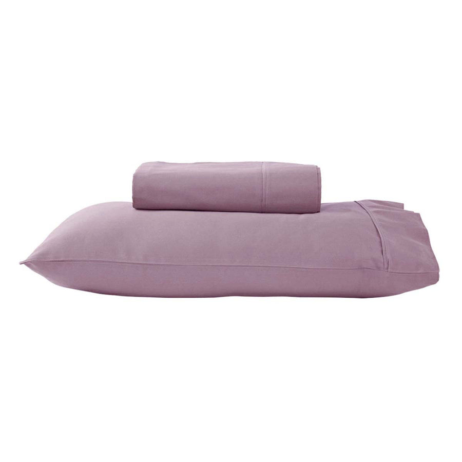 Lavender 280TC 50% Polyester 50% Cotton Sheet Set Single - Solid Colour Design - SuperSaverAU - view 1