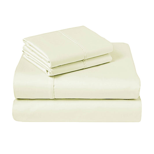 Fusion Cotton Percale Sheet Set 310TC Ivory King - Durable & Breathable