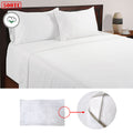 500TC 100% Cotton Sheet Set White Queen - Solid Colour Design, Machine Washable - SuperSaverAU - view 1