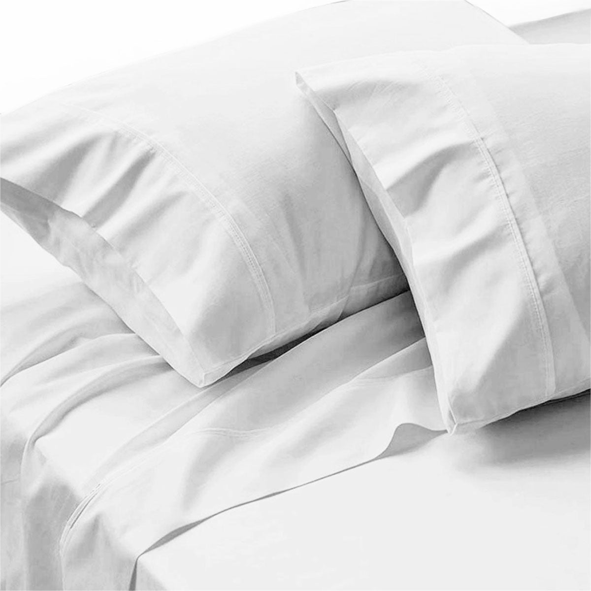 500TC Ramca White Egyptian Cotton Sheet Set Queen - Soft, Durable, Machine Washable - SuperSaverAU - view 1