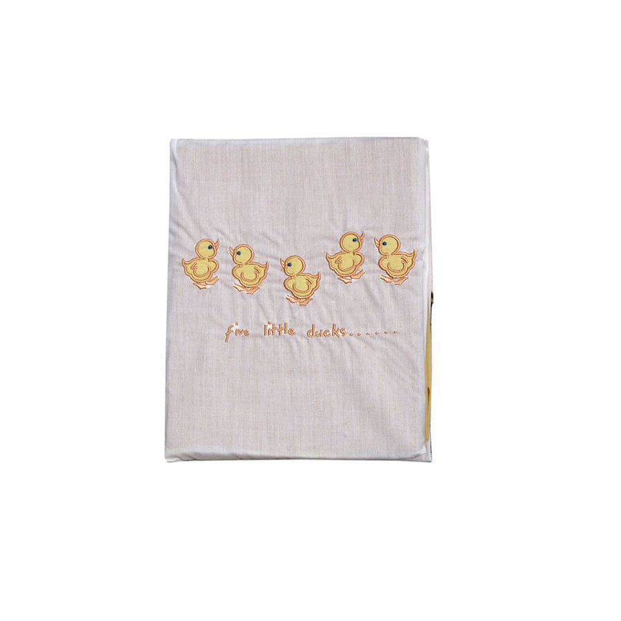 Five Little Ducks Embroidered Bassinet Size Sheet Set - 76x96cm, Polyester Cotton - SuperSaverAU - view 1