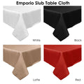 Emporio Slub Table Cloth 180 cm Round - Solid Colour, Machine Washable - SuperSaverAU - view 1