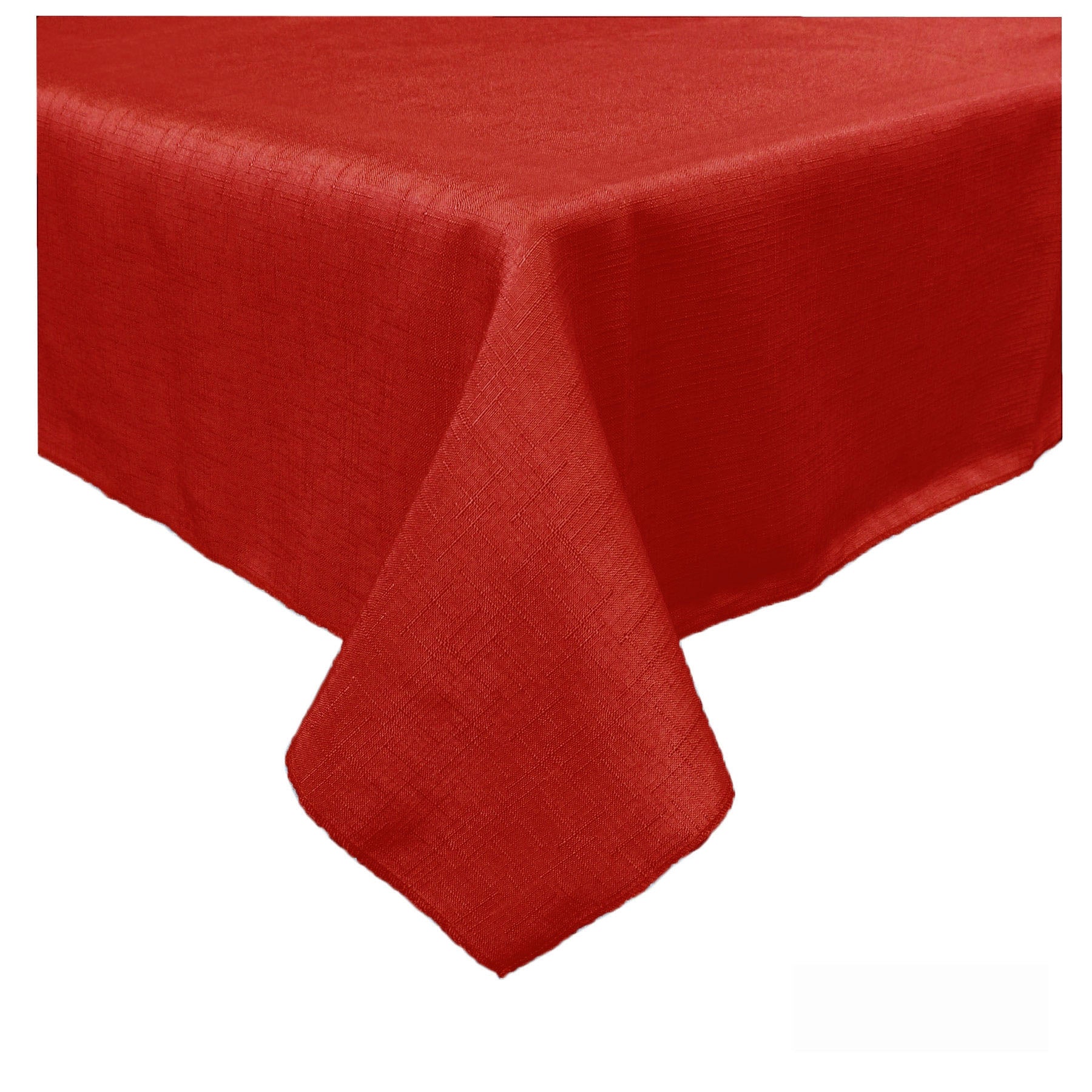 Emporio Slub Table Cloth Red 180 cm Round - Solid Colour Design, Polyester - SuperSaverAU - view 1