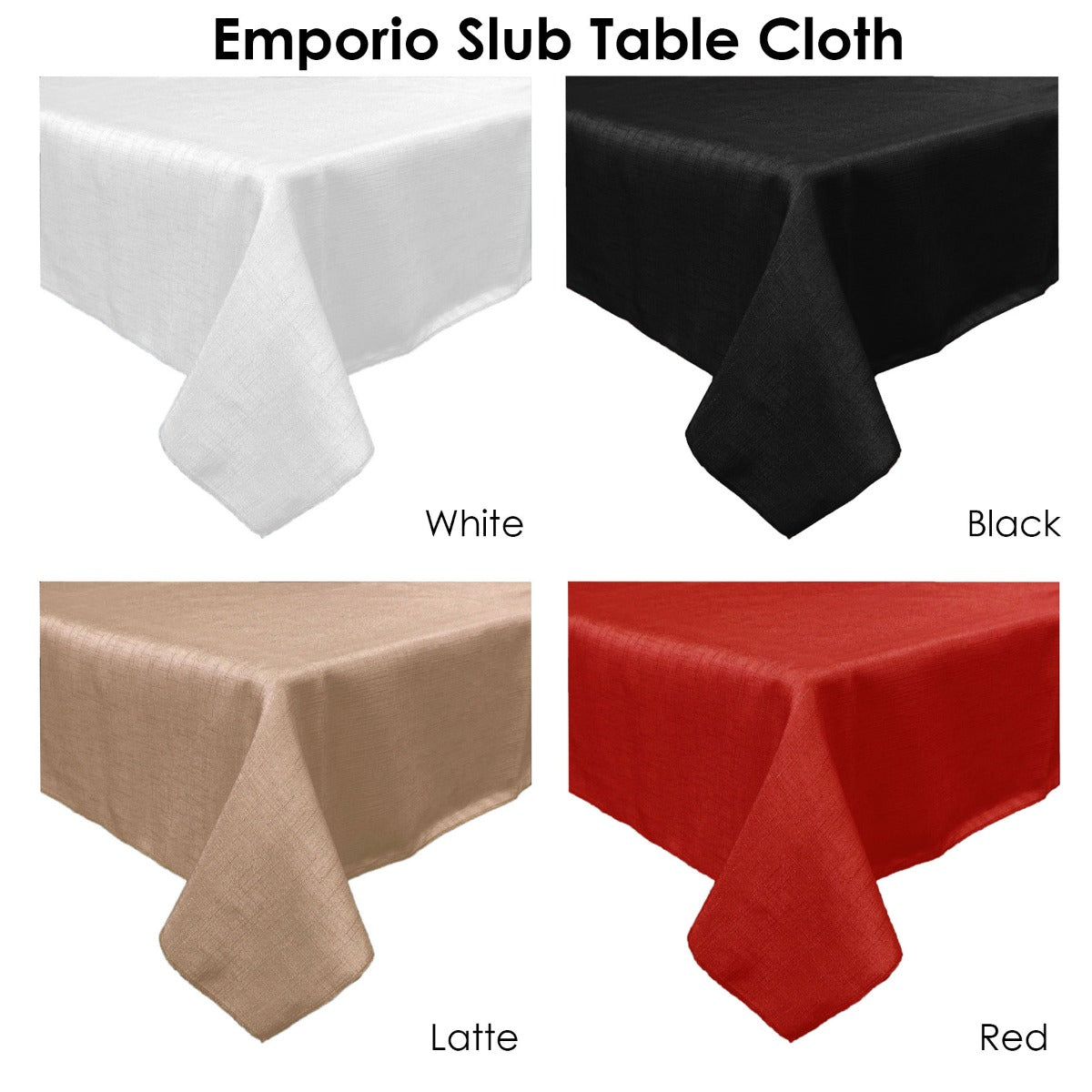 Emporio Slub Table Cloth White 130 x 180 cm - Solid Colour Design, Machine Washable - SuperSaverAU - view 2