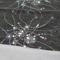 White Sequined Organza Glitter Table Cloth Topper 90 x 90 cm - Floral Design - SuperSaverAU - view 3