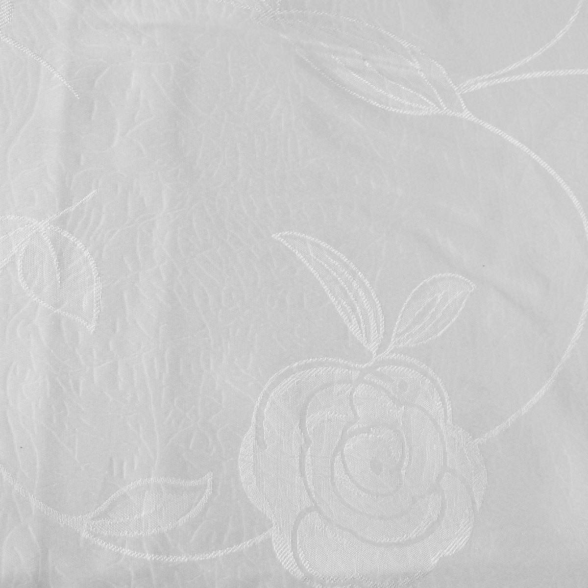 Rosa White Jacquard Tablecloth 135 x 180 cm - Floral Design, Polyester