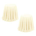 Set of 2 Round 180cm Ruffled Table Cloth Cream - Polyester, Machine Washable - SuperSaverAU - view 1