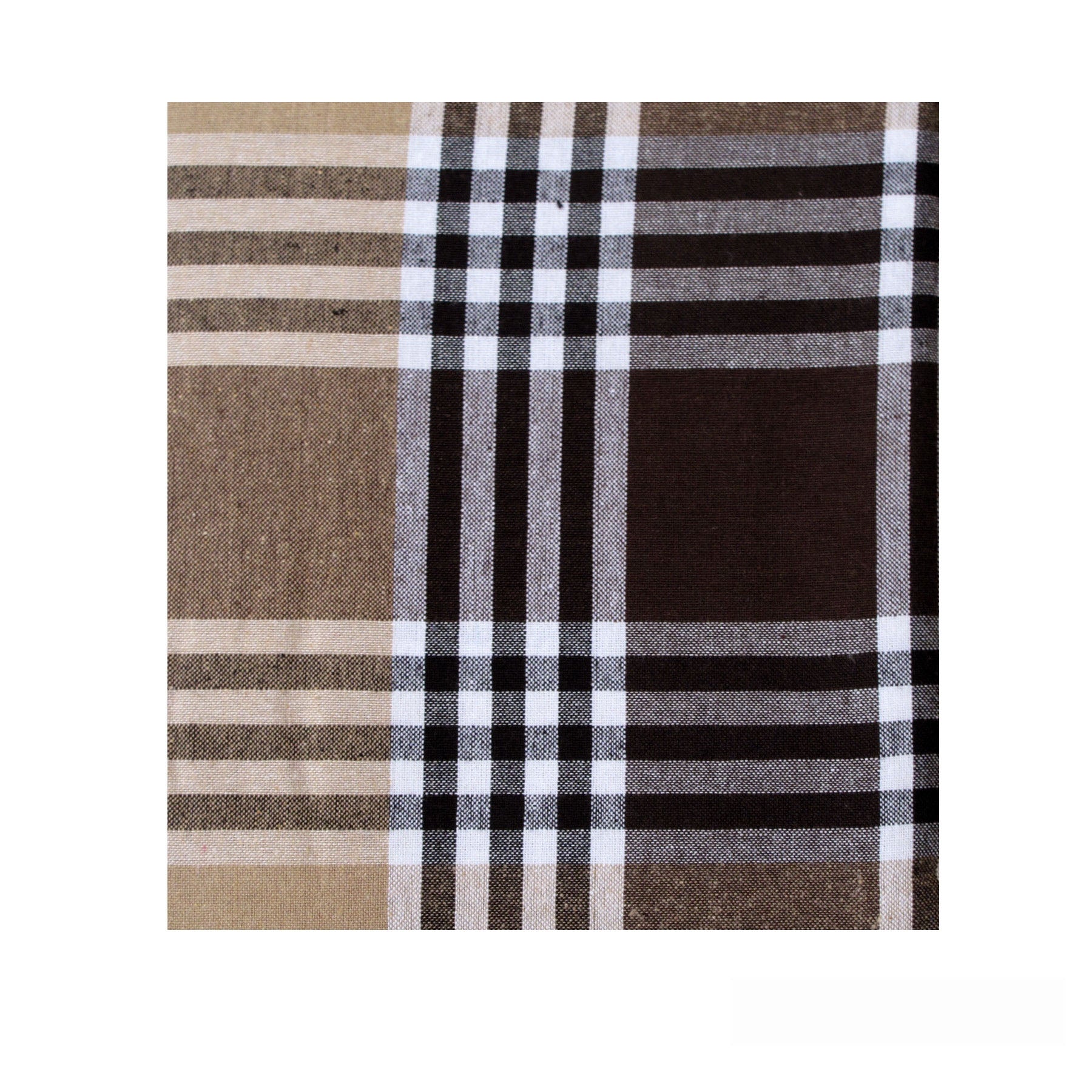 Tartan Brown Check Table Cloth 180x180cm - 100% Cotton, Machine Washable - SuperSaverAU - view 1
