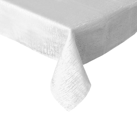 Tuscany White Jacquard Tablecloth 150 x 210 cm - Durable & Wrinkle Resistant