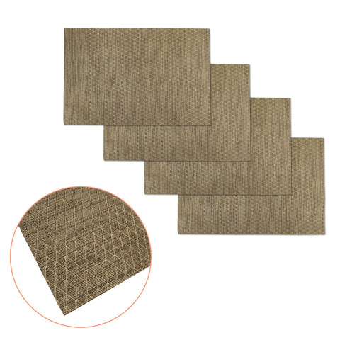 Choice Set of 4 Diamonds Gold PVC Table Placemats 45 x 30 cm - Textured Design - SuperSaverAU - view 1