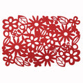 Choice Set of 4 Red Felt Rectangular Table Placemats - 30 cm x 40 cm - SuperSaverAU - view 1