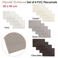 Choice Set of 4 Harold Textured PVC Table Placemats 45 x 30 cm - Ivory - SuperSaverAU - view 2