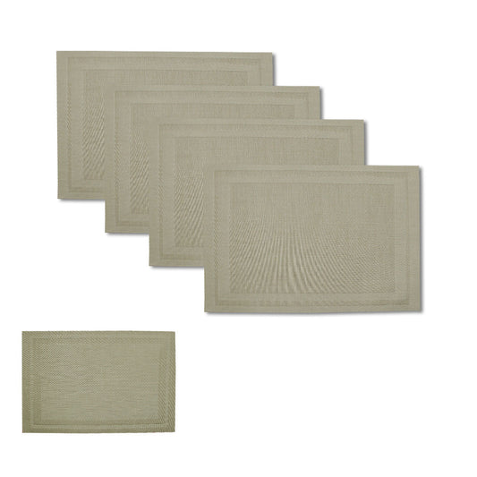 Choice Set of 4 Reversible PVC Table Placemats 45 x 30 cm - Textured Design