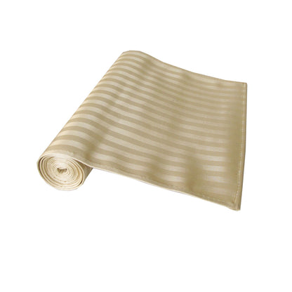 Self-striped Cream Satin Jacquard Table Runner 30 x 160cm - Durable Polyester
