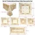 Embroidered Daisy Table Decorative Set - 7 Pieces, Floral Design, Polyester - SuperSaverAU - view 2