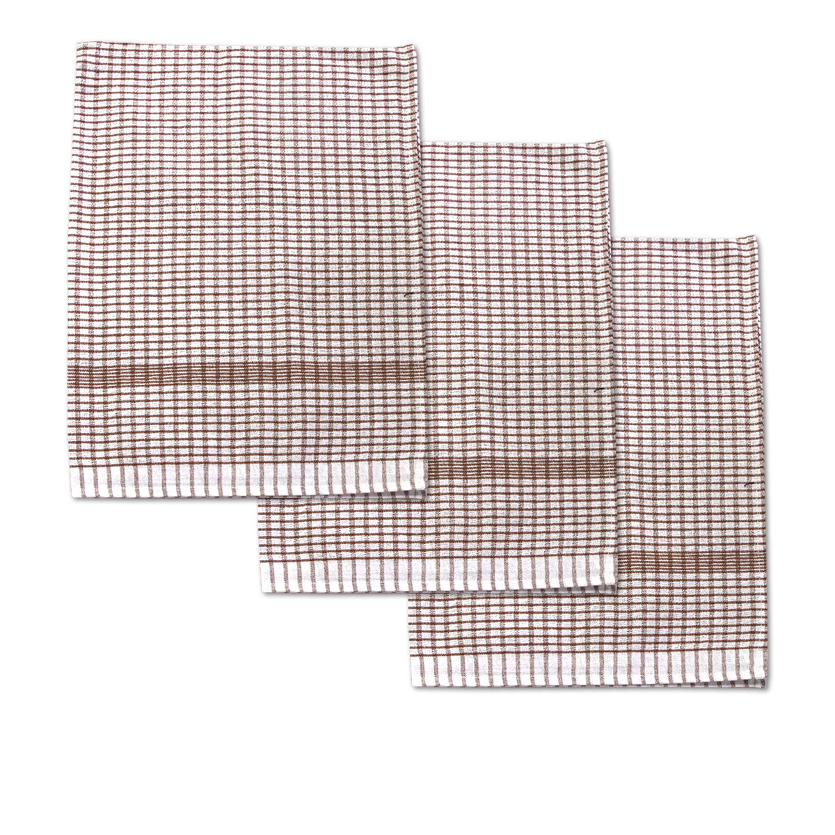 Set of 3 Jumbo Cotton Checkered Tea Towels 60 x 90 cm - Vintage Design, Machine Washable - SuperSaverAU - view 1