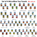 Microfibre Printed Tea Towels Set of 4 - 38 x 64 cm, BBQ Corn Design - SuperSaverAU - view 2