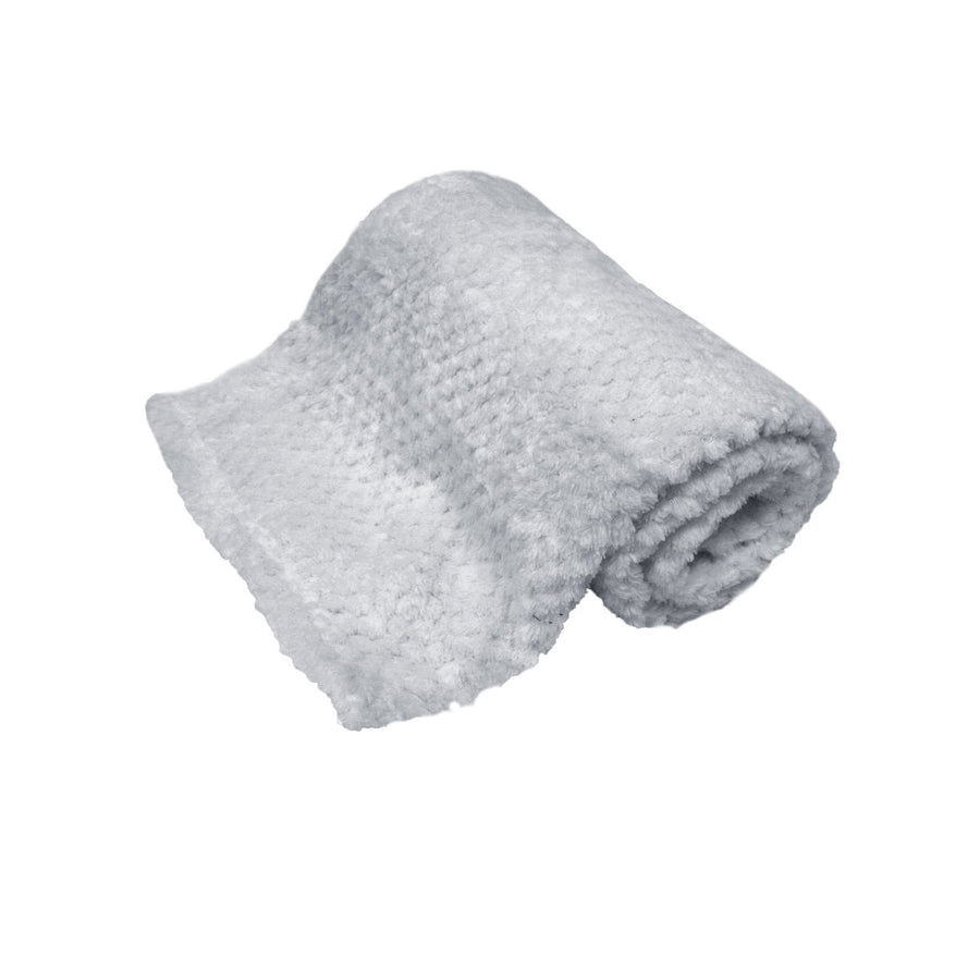 Baby Popcorn Diamond Fleece Blanket Throw Rug 75x100 cm Grey - Soft Polyester - SuperSaverAU - view 1