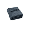 Light Weight Coral Fleece Throw Rug 150x200 cm - Charcoal, Solid Colour Design - SuperSaverAU - view 1