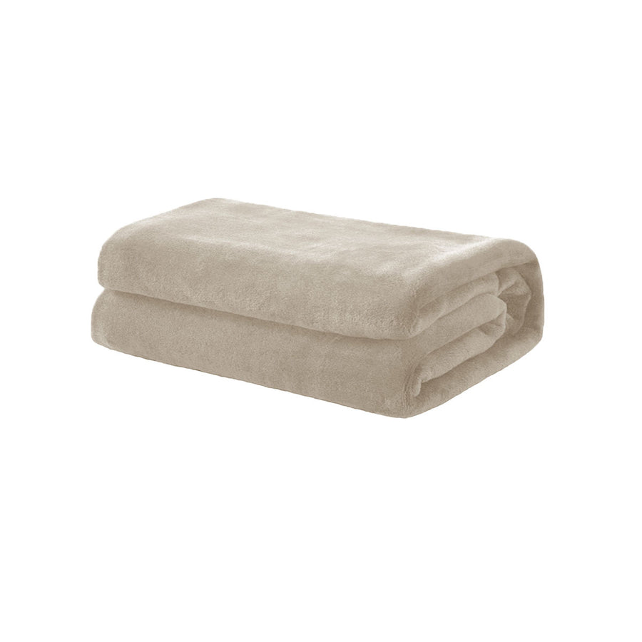 Soft Coral Fleece Throw Rug/Blanket 160 x 220 cm - Solid Colour, Polyester - SuperSaverAU - view 1