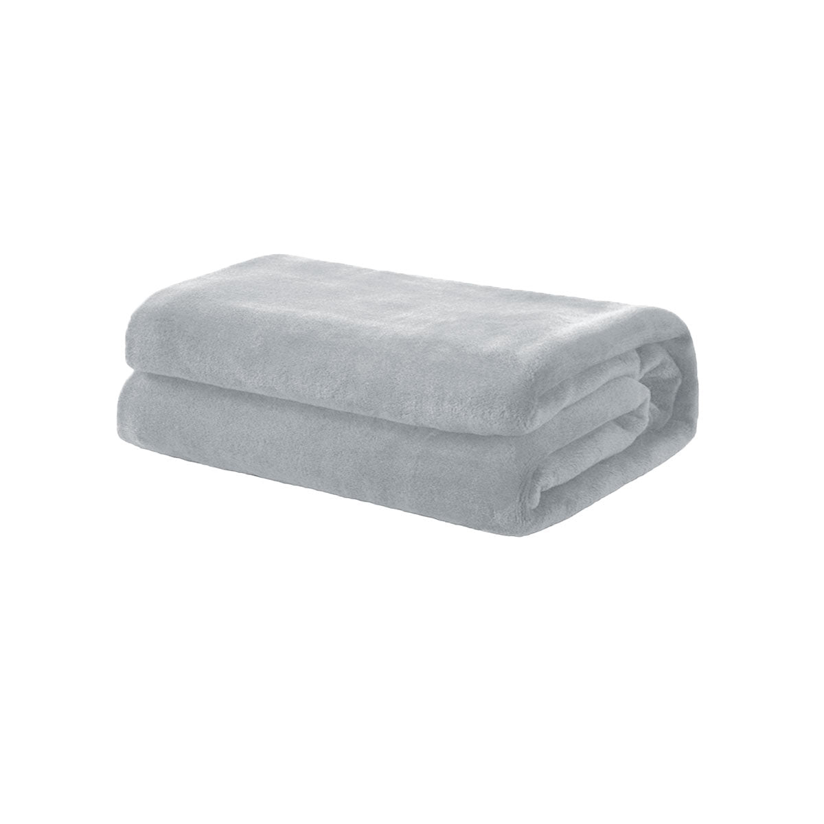Soft Coral Fleece Throw Rug/Blanket 160 x 220 cm - Silver, Machine Washable - SuperSaverAU - view 1