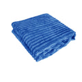 240GSM Corduroy Striped Throw Rug Blue 120 x 150 cm - Ultra Soft Polyester - SuperSaverAU - view 1