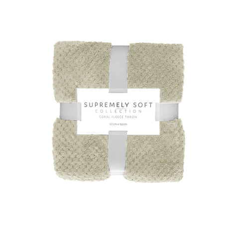 Soft Diamond Fleece Throw Rug 127 x 152 cm - Fleecy Polyester, Machine Washable - SuperSaverAU - view 1