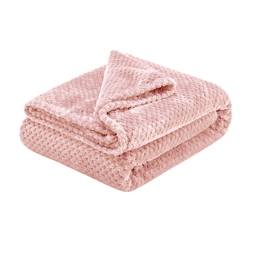 Soft Diamond Fleece Throw Rug/Blanket 150 x 200 cm - Plush, Lightweight, Pink