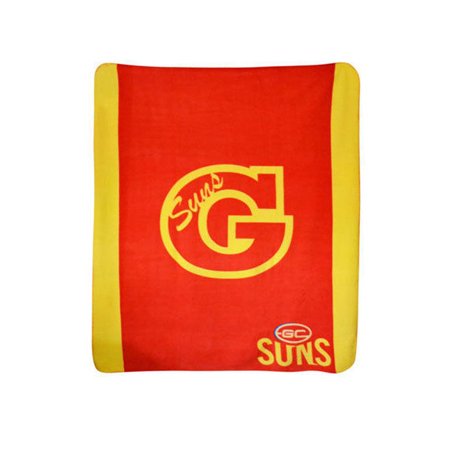 AFL Gold Coast Suns Official Licensed Polar Fleece Throw 155 x 127 cm - SuperSaverAU - view 1