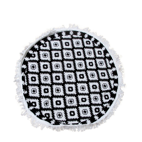 Aztec 100% Cotton Round Beach Towel 150cm Diameter with 5cm Fringe - SuperSaverAU - view 1