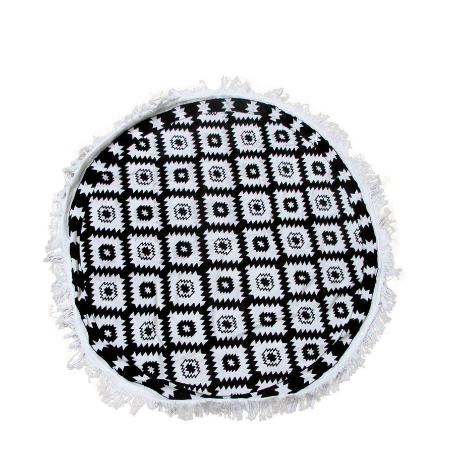Aztec 100% Cotton Round Beach Towel 150cm Diameter with 5cm Fringe - SuperSaverAU - view 1