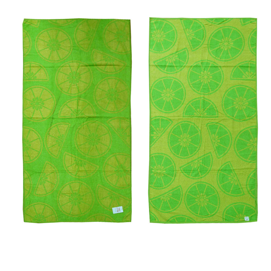 Jacquard Velour Reversible Beach Towel 81 x 162 cm Lime Cirtus - SuperSaverAU - view 1