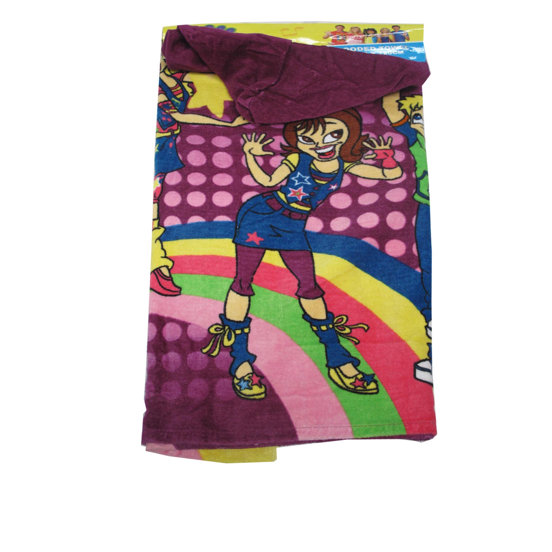 Kids Hooded Towel Hi 5 60x120cm - Stylish Character Print, 100% Cotton - SuperSaverAU - view 1