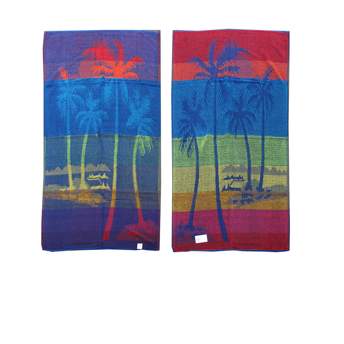 Imperfect Set of 4 Jacquard Terry Beach Towels 76x152cm - Tropical Designs - SuperSaverAU - view 1