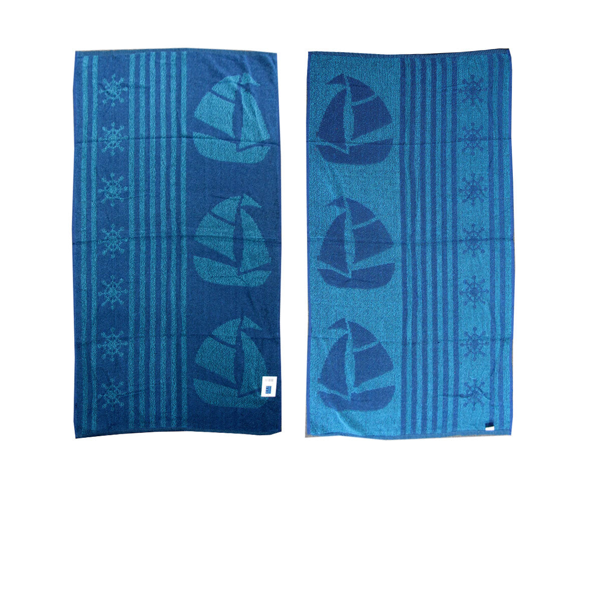 Imperfect Set of 4 Light Thin Reversible Jacquard Beach Towels 76x152cm