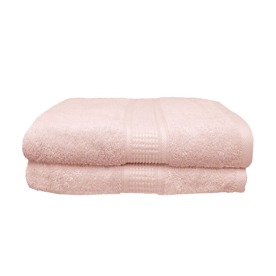 Coral Combed Cotton Bath Sheets Set of 2 - 80 x 160 cm, Soft & Absorbent - SuperSaverAU - view 1