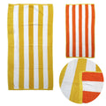 Set of 2 Reversible Cabana Striped Towels 76 x 152 cm Yellow/Orange - SuperSaverAU - view 1