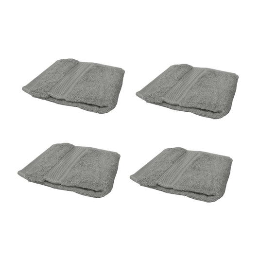 Perfect Touch Set of 4 100% Cotton Face Washers 33x33cm Charcoal