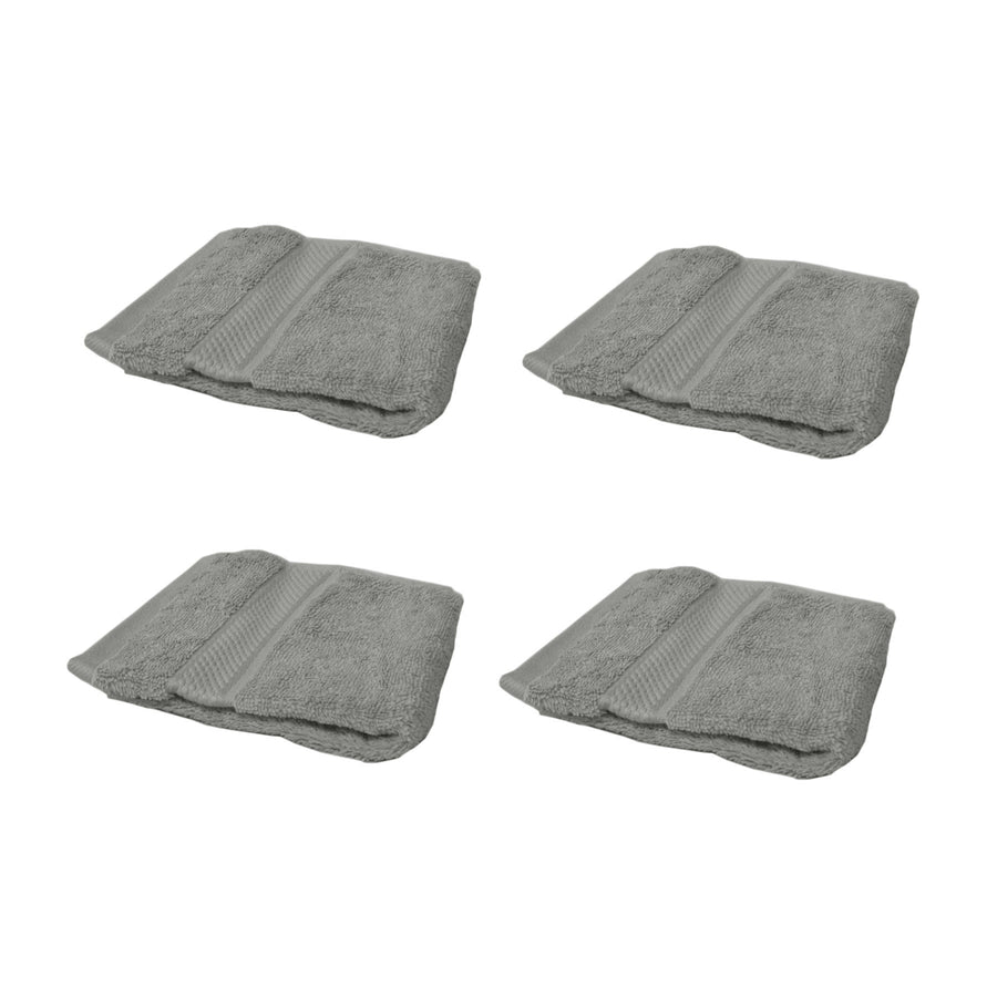 Perfect Touch Set of 4 100% Cotton Face Washers 33x33cm Charcoal - SuperSaverAU - view 1