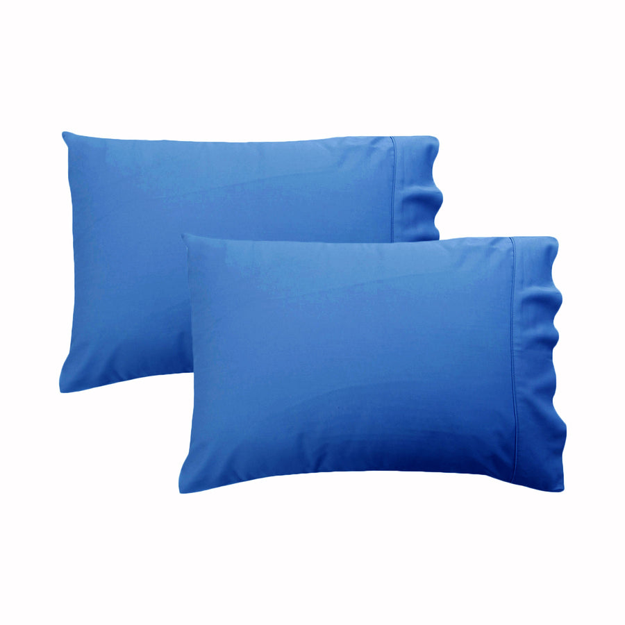 280TC Luxury Percale Standard Pillowcases - Steel, 2 Pack, Solid Colour Design - SuperSaverAU - view 1
