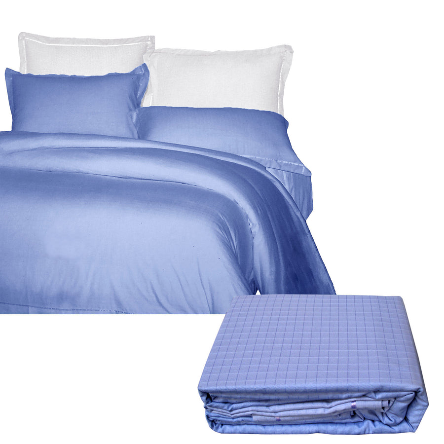 Rose Garden Checkered Lilac Quilt Cover Set King - 100% Cotton, 380 Thread Count - SuperSaverAU - view 1