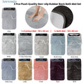 Sorrento 2 Pce Plush Non-slip Rubber Back Bath Mat Set 50x40cm & 50x80cm Taupe - SuperSaverAU - view 2