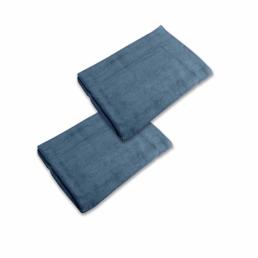 800GSM Set of 2 Cotton Bath Mats 50 x 70 cm Indigo - SuperSaverAU - view 1