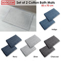 800GSM Set of 2 Cotton Bath Mats 50 x 70 cm Navy - SuperSaverAU - view 3