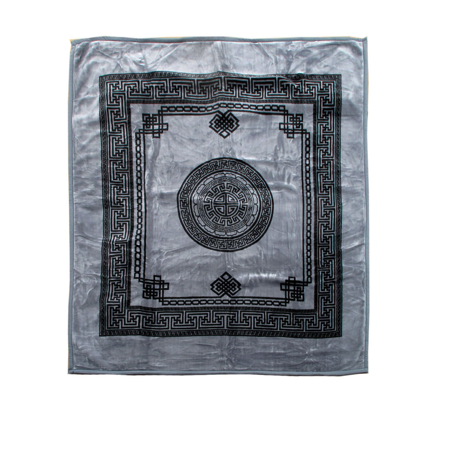 Olympia 1000GSM Greek Key Luxury 2 Ply Mink Blanket 200 x 240 cm - Shark - SuperSaverAU - view 1
